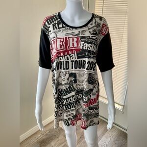 True Religion World Tout Milticolor T-Shirt Sz L